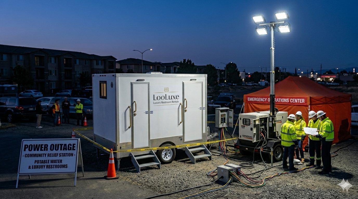LooLuxe emergency restroom trailer