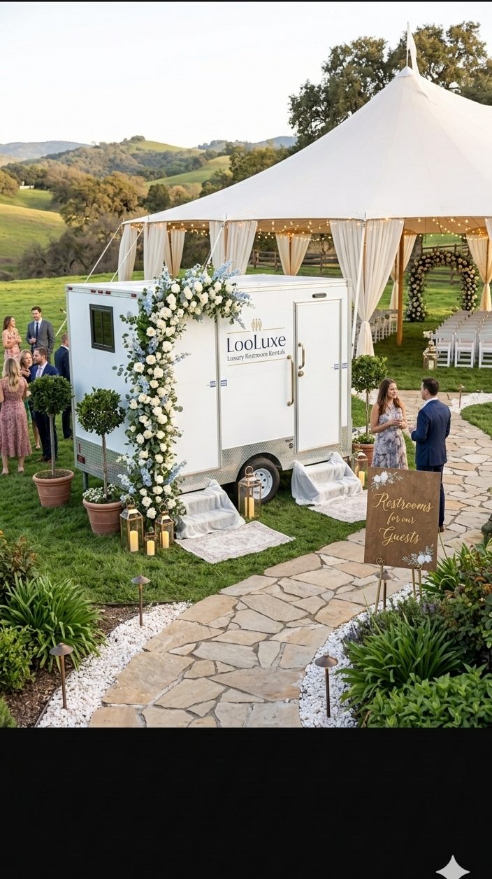 LooLuxe weddings restroom trailer
